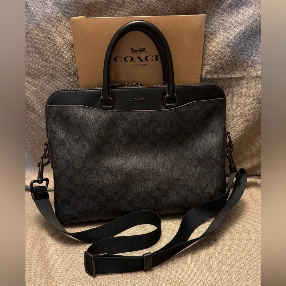 Coach Black and Gray Briefcase